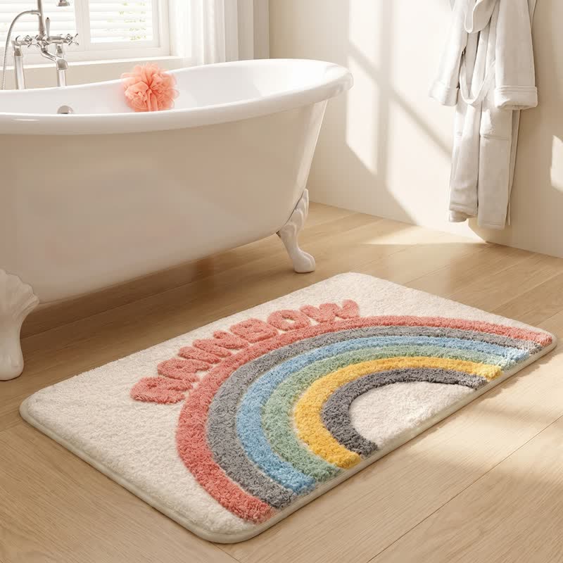 Tapis de bain en peluche arc-en-ciel moderne Ownkoti - image 4