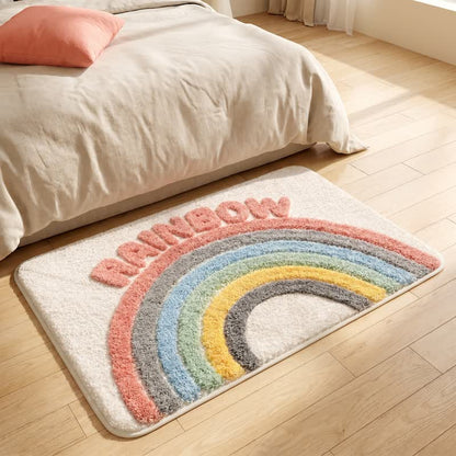Tapis de bain en peluche arc-en-ciel moderne Ownkoti - image 2