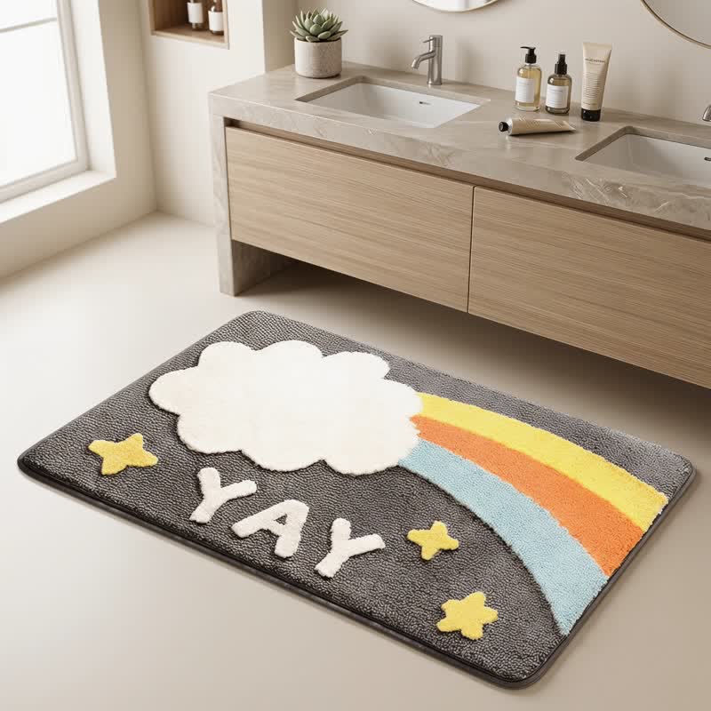 Tapis de bain Ownkoti YAY Rainbow en faux cachemire - image 2