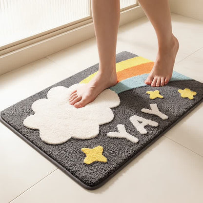 Tapis de bain Ownkoti YAY Rainbow en faux cachemire - image 3