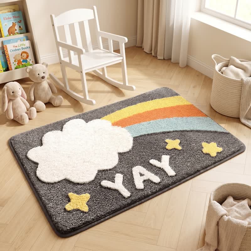 Tapis de bain Ownkoti YAY Rainbow en faux cachemire - image 1