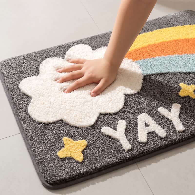 Tapis de bain Ownkoti YAY Rainbow en faux cachemire - image 4