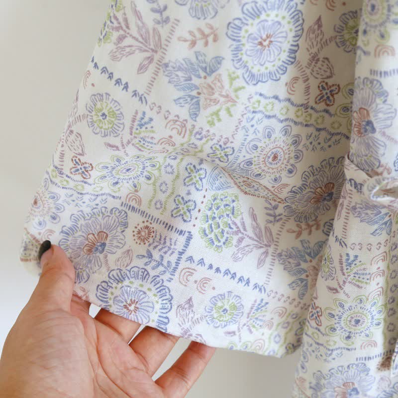 Kimono ethnique vintage en coton à motif floral Ownkoti - image 9