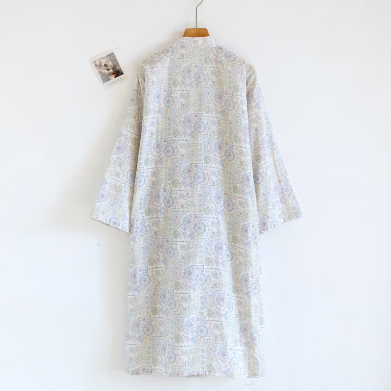 Kimono ethnique vintage en coton à motif floral Ownkoti - image 5