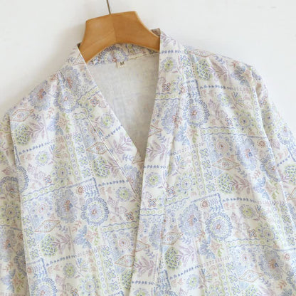 Kimono ethnique vintage en coton à motif floral Ownkoti - image 7