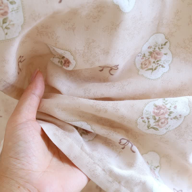 Peignoir kimono en coton Ownkoti à motif rose et nœud. - image 11
