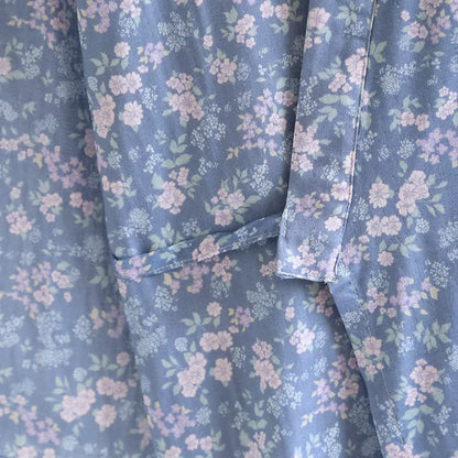 Kimono Ownkoti en coton bleu rustique à fleurs - image 5