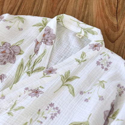 Kimono en coton à fleurs violettes Ownkoti - image 3