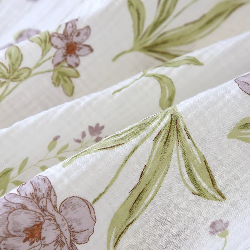 Kimono en coton à fleurs violettes Ownkoti - image 7