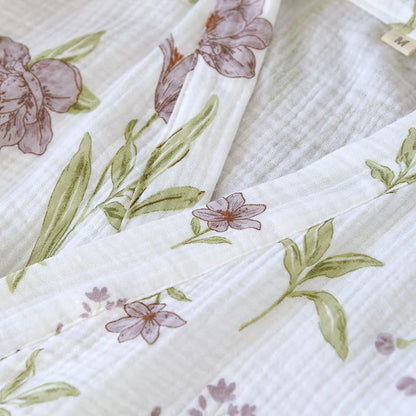 Kimono en coton à fleurs violettes Ownkoti - image 4