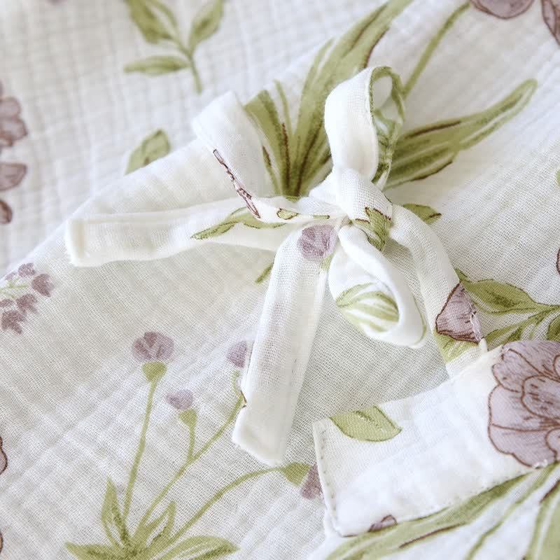 Kimono en coton à fleurs violettes Ownkoti - image 5