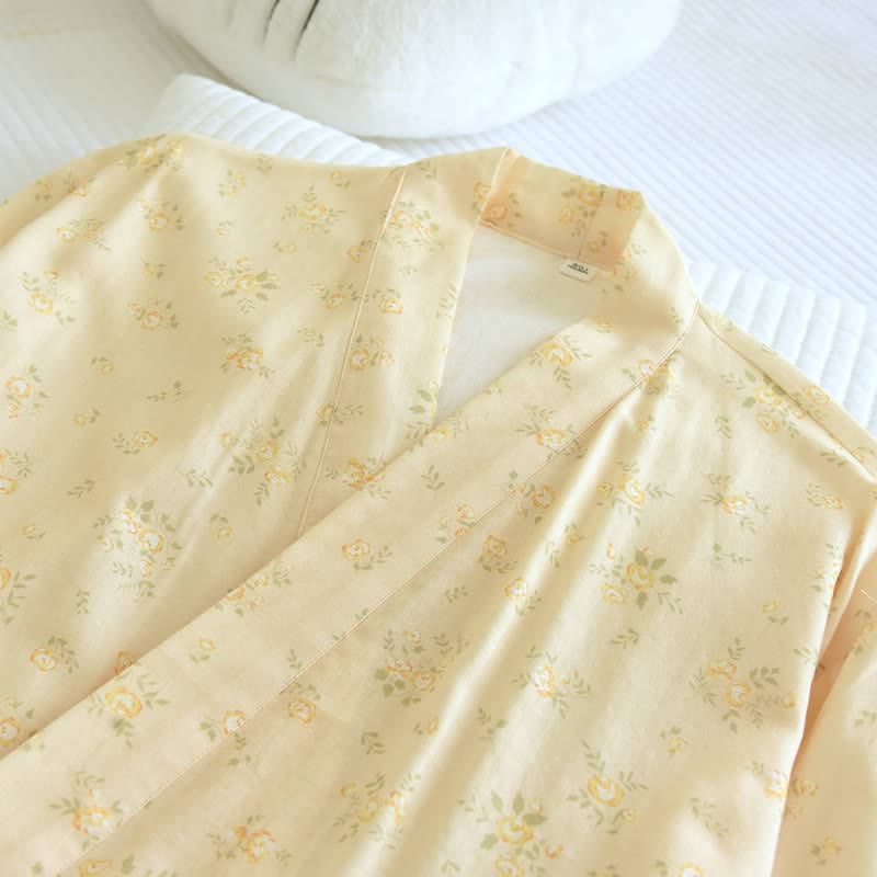 Kimono Ownkoti jaune en gaze de coton botanique - image 5