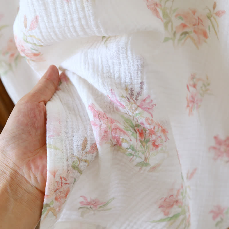 Kimono Ownkoti rose à fleurs en pur coton - image 8