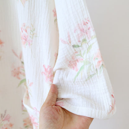 Kimono Ownkoti rose à fleurs en pur coton - image 5