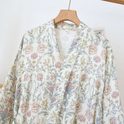 Peignoir kimono Ownkoti en gaze de coton à motif floral avec poche - image 4