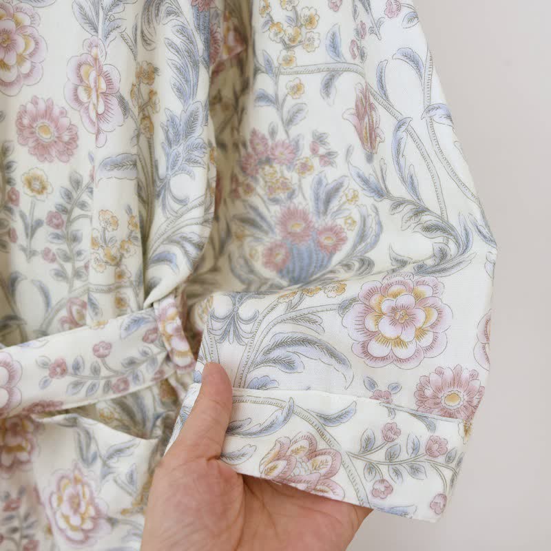 Peignoir kimono Ownkoti en gaze de coton à motif floral avec poche - image 9
