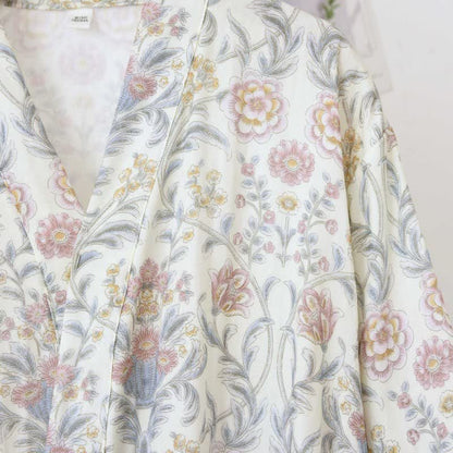Peignoir kimono Ownkoti en gaze de coton à motif floral avec poche - image 6