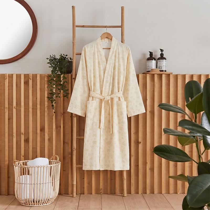 Kimono Ownkoti jaune en gaze de coton botanique - Jaune clair - XL - image 0