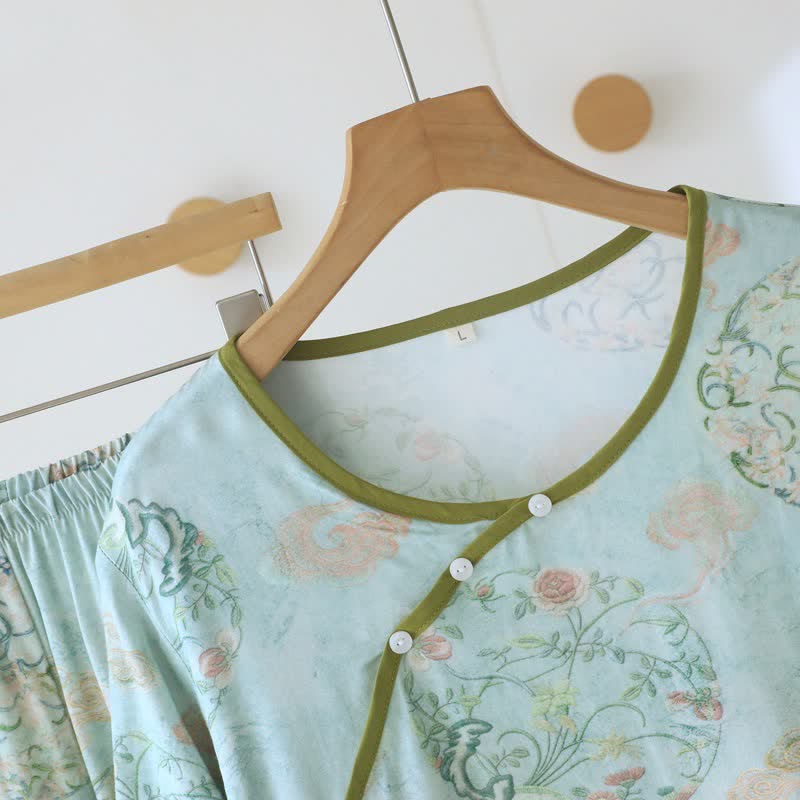 Pyjama traditionnel oriental pour femme à motifs floraux - image 2