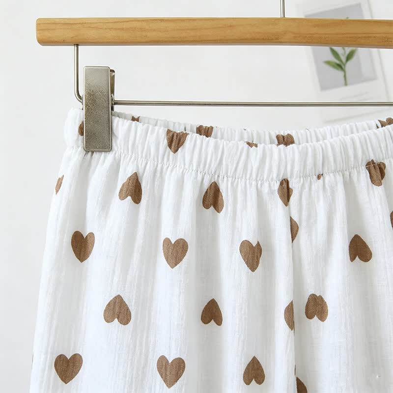 Pyjama camisole en gaze de coton à volants et cœurs - image 6