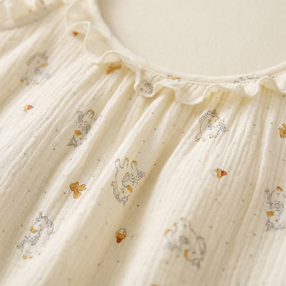Pyjama en gaze de coton à volants avec un motif de cheval - image 3