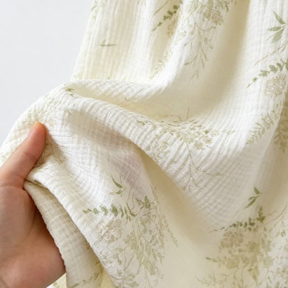Pyjama camisole en coton à volants et motif de feuilles botaniques - image 7