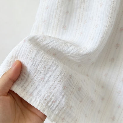 Pyjama à volants en coton, à rayures et à motifs floraux - image 7