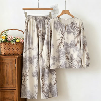 Ensemble pyjama à manches longues Oriental Branch - Gris - XXL - image 0