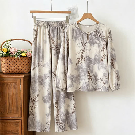 Ensemble pyjama à manches longues Oriental Branch - Gris - XXL - image 0