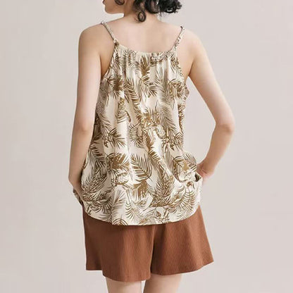 Pyjama camisole en modal à motif de palmiers tropicaux - image 2