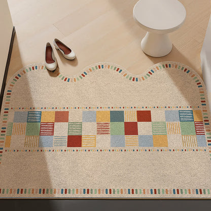 Tapis Ownkoti rétro à bords ondulés et blocs de couleur - Coloré - 31'' × 47'' - image 0