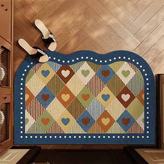 Tapis d'entrée à carreaux vintage Ownkoti - Coloré - 31'' × 47'' - image 0