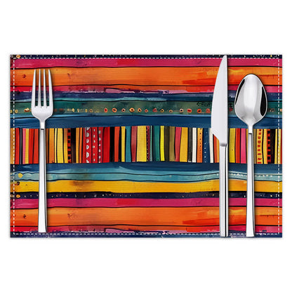 Set de table en lin bohème à rayures colorées Ownkoti - image 1