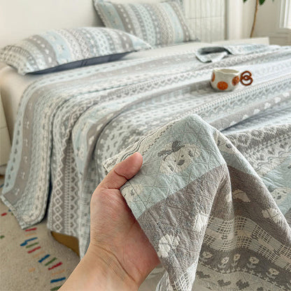 courtepointe en gaze de coton style Fair Isle - image 2