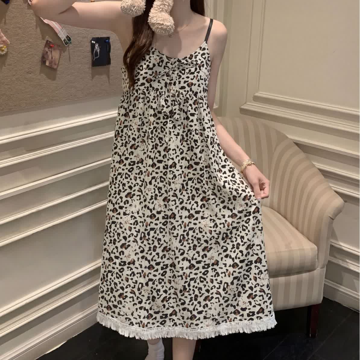 Robe d'intérieur à imprimé léopard et à franges - image 7