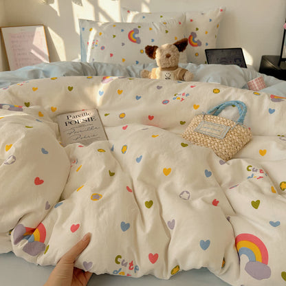Ensemble de literie doux au toucher Ownkoti Rainbow Hearts - image 1