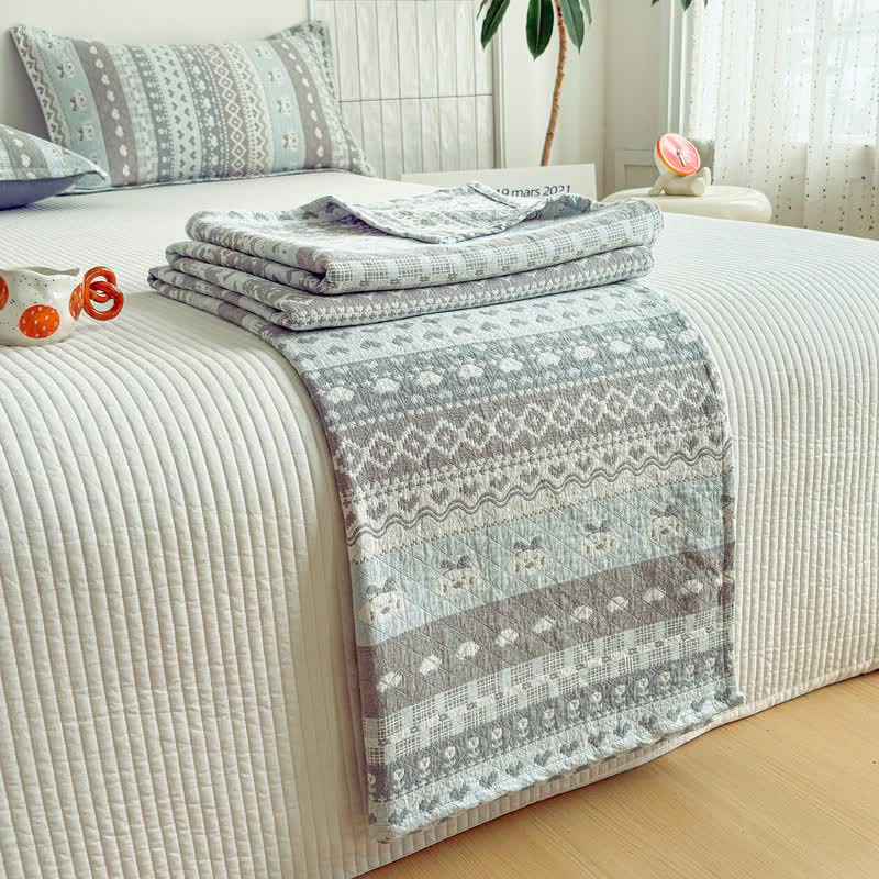courtepointe en gaze de coton style Fair Isle - image 3