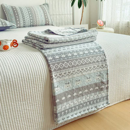 courtepointe en gaze de coton style Fair Isle - image 3