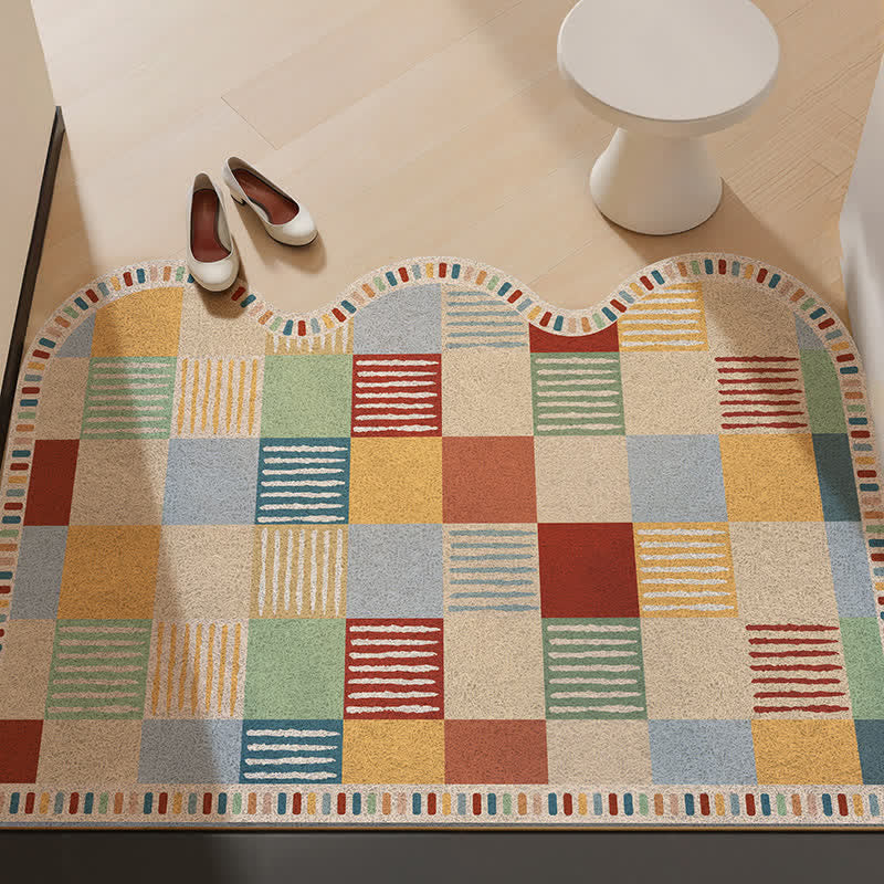 Tapis d'entrée imprimé patchwork colorblock Ownkoti - Coloré - 31'' × 47'' - image 0