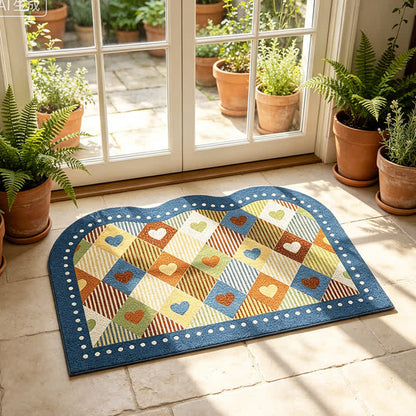 Tapis d'entrée à carreaux vintage Ownkoti - image 2