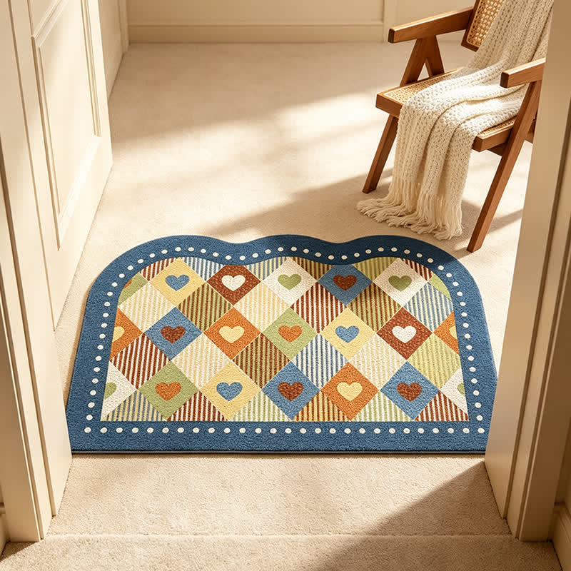 Tapis d'entrée à carreaux vintage Ownkoti - image 1