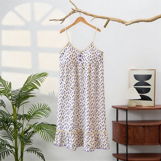 nuisette violette à manches à nœud et à volants - Blanc - 2XL - image 0