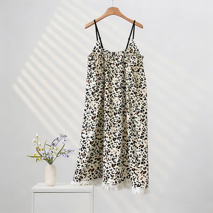 Robe d'intérieur à imprimé léopard et à franges - image 2