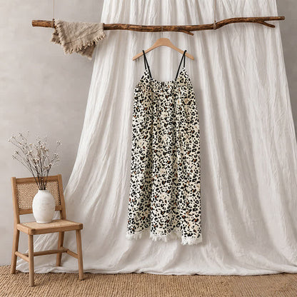 Robe d'intérieur à imprimé léopard et à franges - image 6