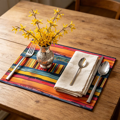 Set de table en lin bohème à rayures colorées Ownkoti - image 2