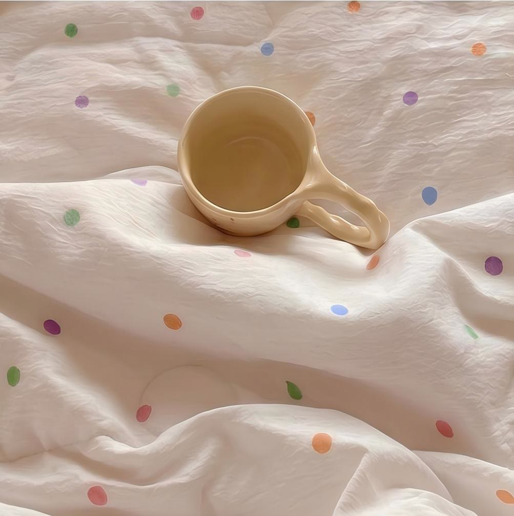 Ensemble de literie Ownkoti Rainbow Polka Dot en coton lavé - image 2