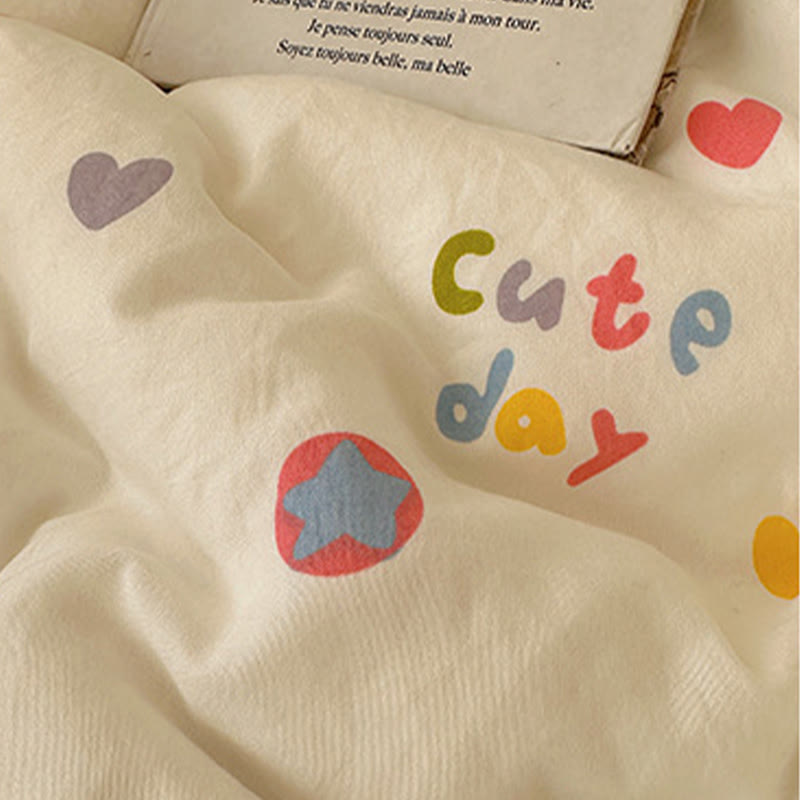 Ensemble de literie doux au toucher Ownkoti Rainbow Hearts - image 3