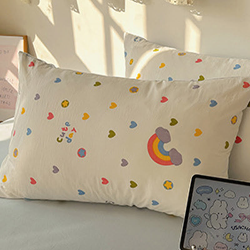 Ensemble de literie doux au toucher Ownkoti Rainbow Hearts - image 2