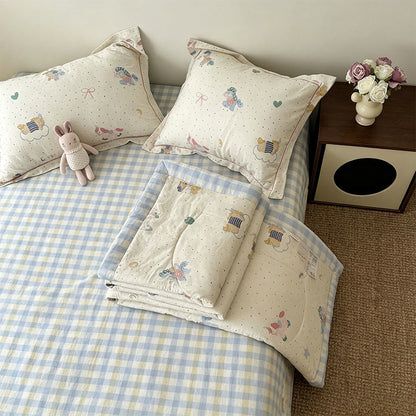 Ensemble de literie Ownkoti en pur coton à imprimé fantaisiste - Coloré - Reine - Ensemble de literie - image 0
