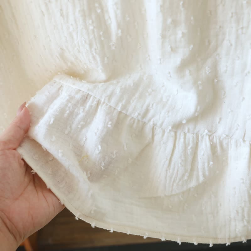 Robe d'intérieur sans manches en coton texturé blanc - image 9